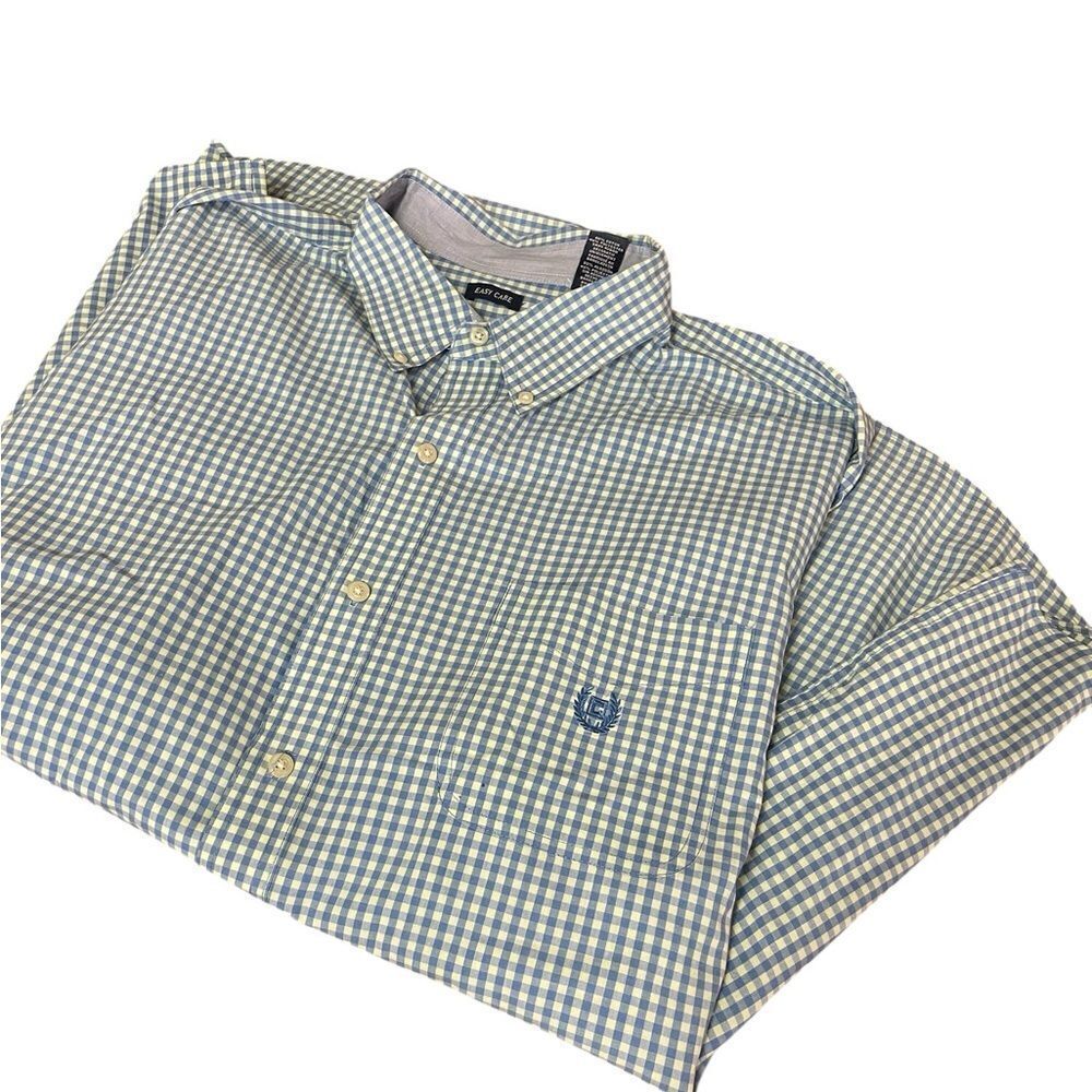 Chaps by Ralph Lauren Men's Blue and White Checkered Shirt ss size 4XB like new